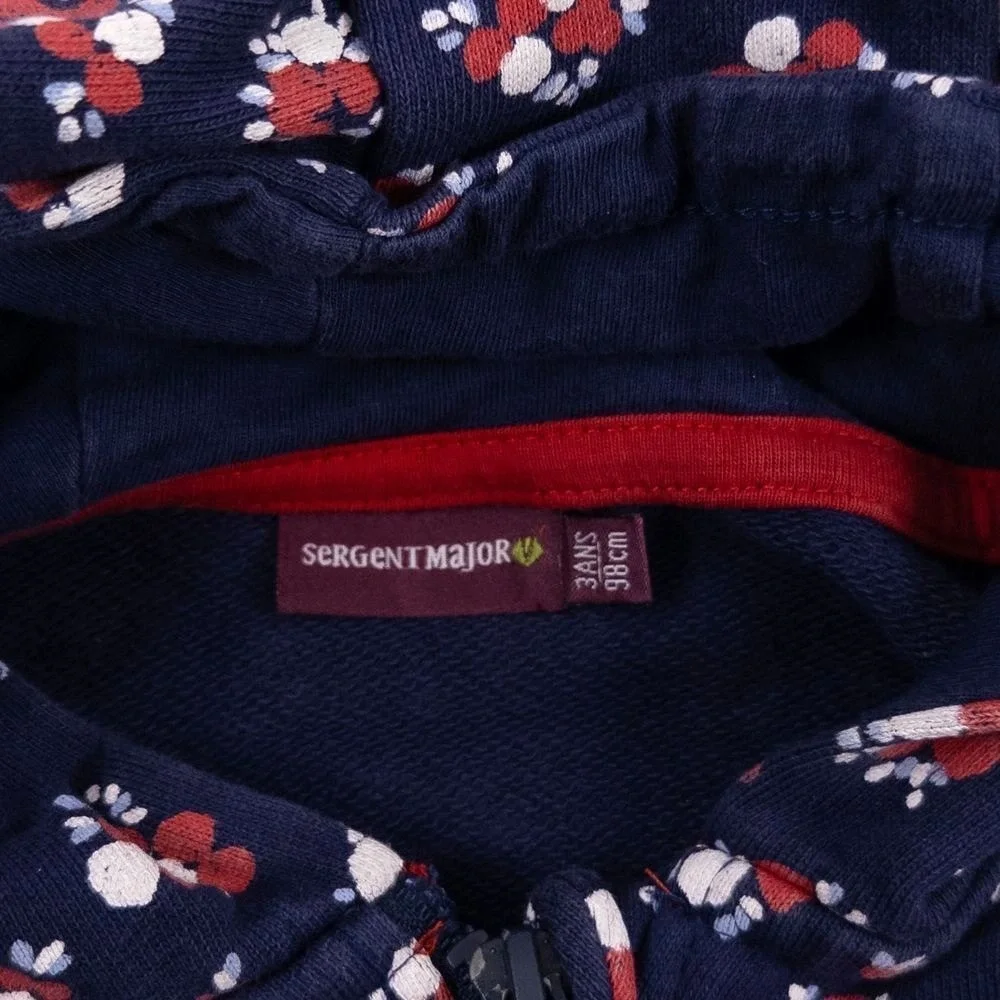 Sergent Major Sweatsuit Kids 2T Navy Blue Floral Hoodie and‎ Joggers Set